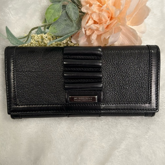 Burberry Continental Wallet in Black Leather - Smooth and Textured - Picture 1 of 16